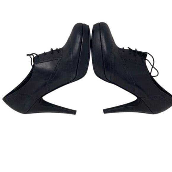 J. Crew Pierce high-heel oxfords, size women’s US 7.5, black leather - Picture 15 of 16